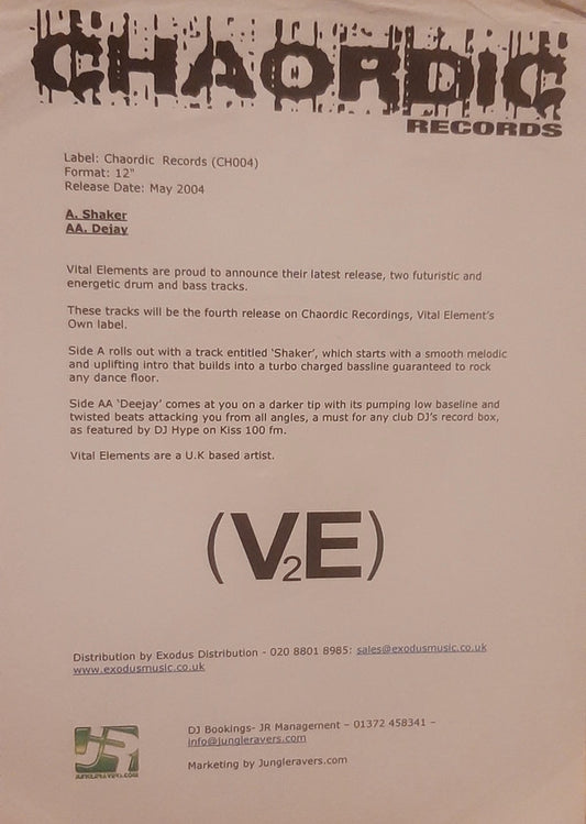 Vital Elements - Shaker / Dejay (12", Promo, W/Lbl)