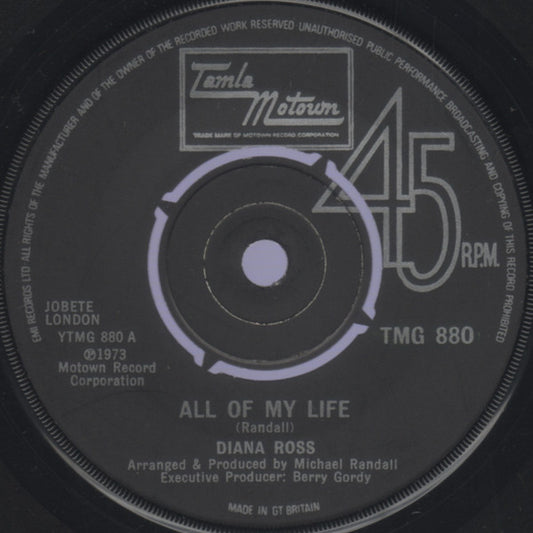 Diana Ross - All Of My Life (7", Single, Pus)