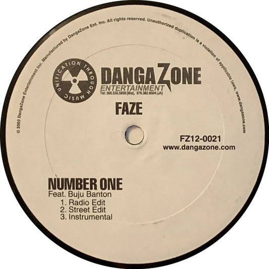 Faze (3) Feat. Buju Banton - Number One (12")