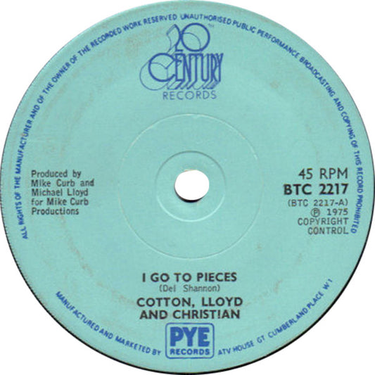 Cotton, Lloyd & Christian - I Go To Pieces / Mr. Rock 'N' Roll (7")