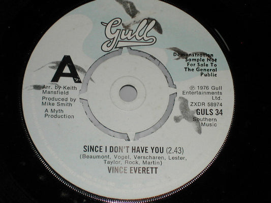 Vince Everett (2) - Since I Don't Have You (7", Single, Promo)