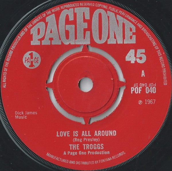 The Troggs - Love Is All Around (7", Single, 4 P)