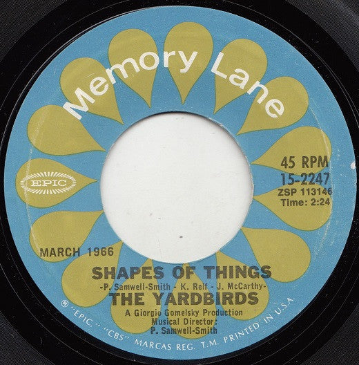 The Yardbirds - Shapes Of Things / I'm A Man (7", Single, RE, Pit)