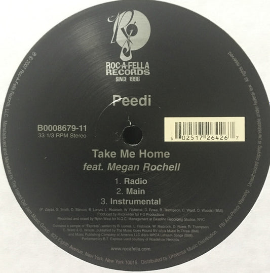 Peedi Crakk - Take Me Home (12")