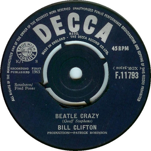 Bill Clifton - Beatle Crazy (7", Single)
