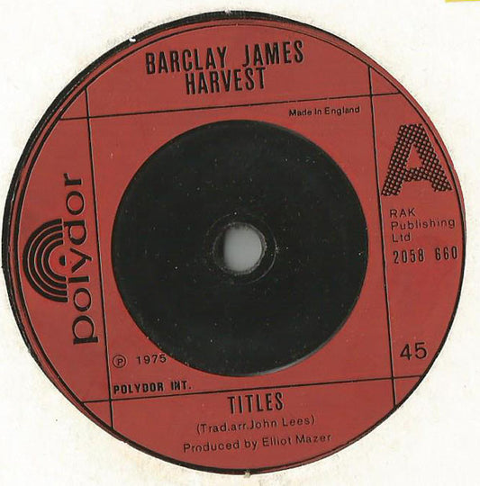 Barclay James Harvest - Titles (7", Single)
