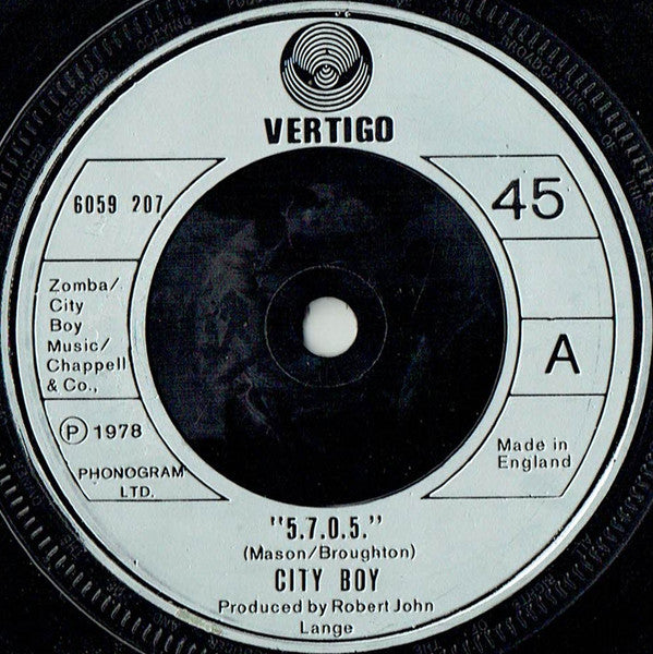 City Boy - 5.7.0.5. (7", Single, Inj)