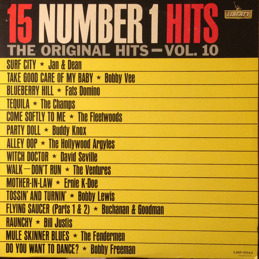 Various - 15 Number 1 Hits (Original Hits Vol. 10) (LP, Comp)