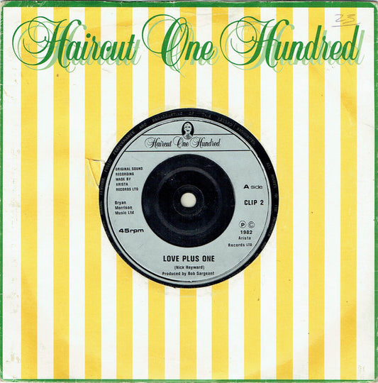 Haircut One Hundred - Love Plus One (7", Single, Sil)