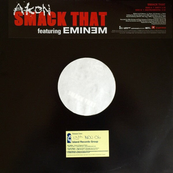 Akon Featuring Eminem - Smack That (12", Promo)