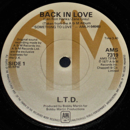 L.T.D. - Back In Love (7", Single)
