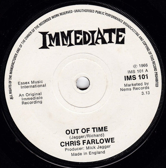 Chris Farlowe - Out Of Time (7", Single, RE, Sol)
