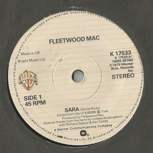 Fleetwood Mac - Sara (7", Single, Sol)