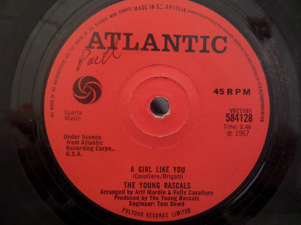 The Young Rascals - A Girl Like You (7", Sol)