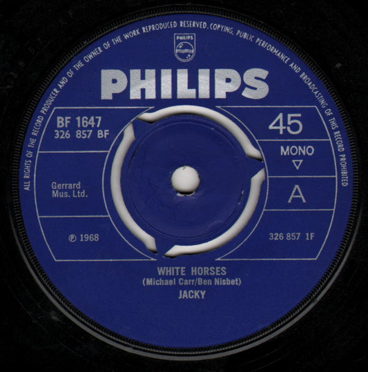 Jacky* - White Horses (7", Single, Mono, 3-p)