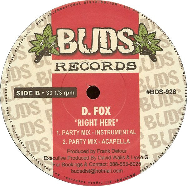 D. Fox* - Right Here (12")