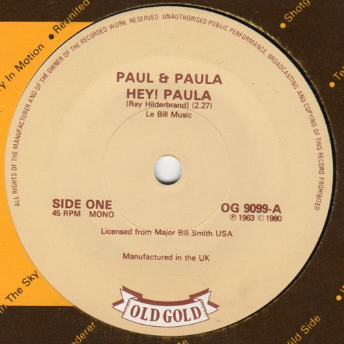 Paul & Paula, Bruce Channel - Hey! Paula / Hey! Baby (7", Single, RE)