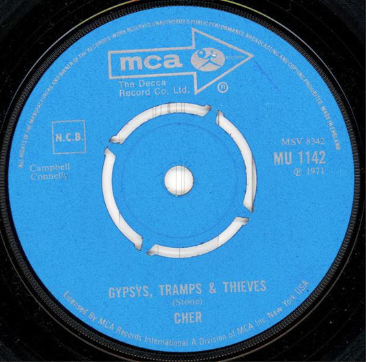 Cher - Gypsys, Tramps & Thieves (7", Single, Blu)