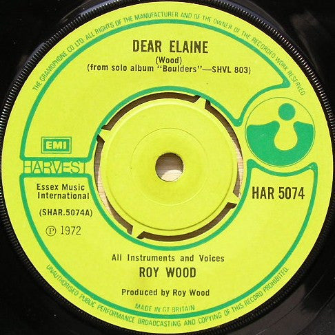 Roy Wood - Dear Elaine (7", Single)