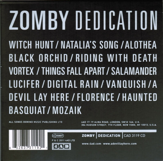 Zomby - Dedication (CD, Album)