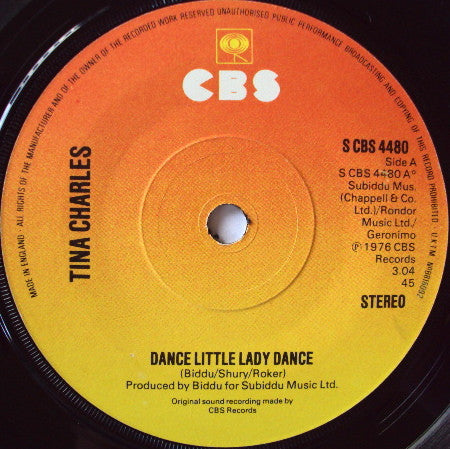 Tina Charles - Dance Little Lady Dance (7", Single, Sol)