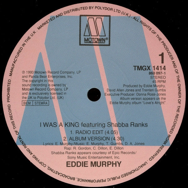 Eddie Murphy - I Was A King (12", Single)