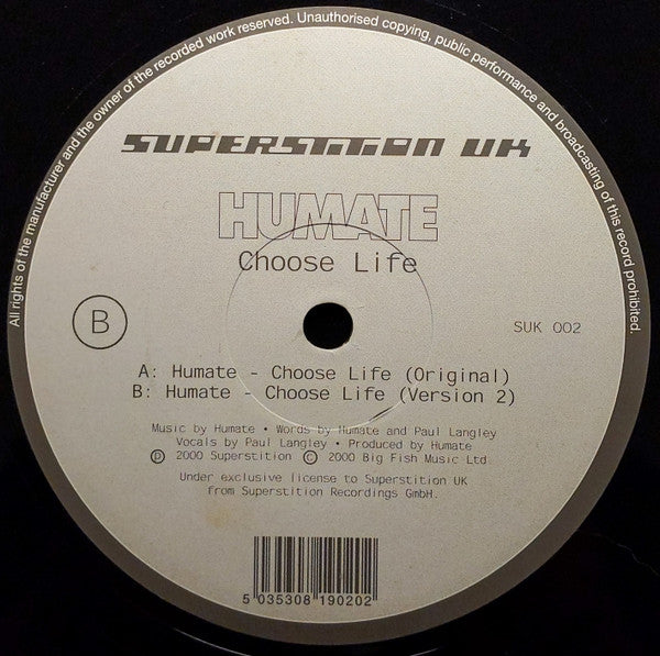 Humate - Choose Life (12", Ful)