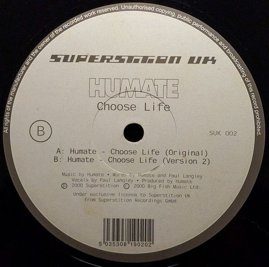 Humate - Choose Life (12", Ful)