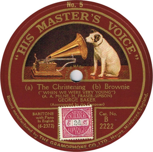 George Baker (3) - When We Were Very Young (Shellac, 10")