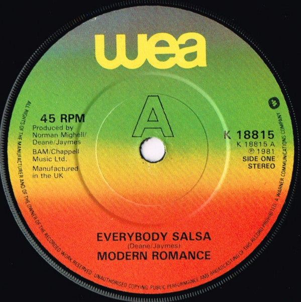 Modern Romance - Everybody Salsa (7", Single)