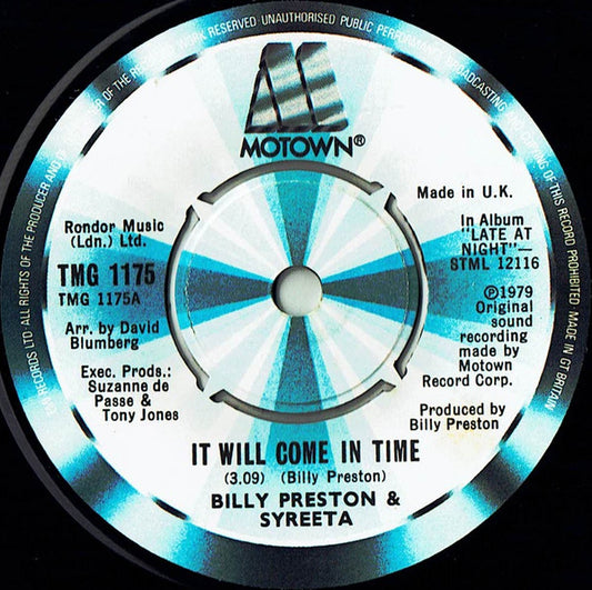 Billy Preston & Syreeta - It Will Come In Time (7", Single, Com)
