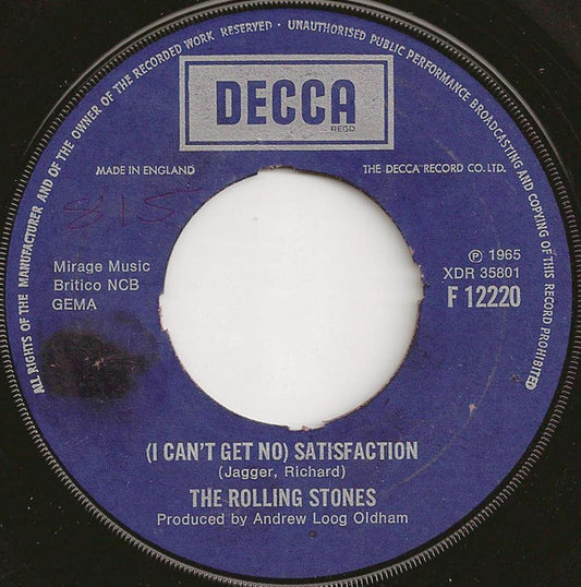 The Rolling Stones - (I Can’t Get No) Satisfaction (7", Single, RE, Pus)
