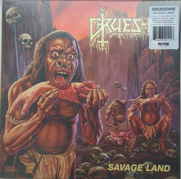 Gruesome (5) - Savage Land (LP, Album, Ltd, RP, Blo)