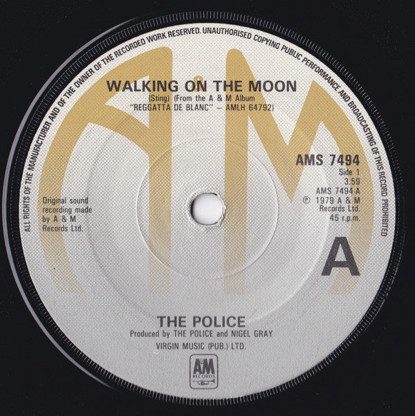 The Police - Walking On The Moon (7", Single)
