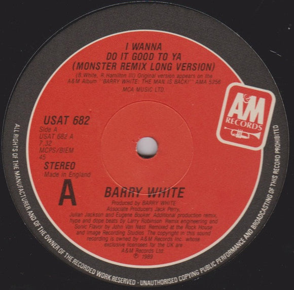 Barry White - I Wanna Do It Good To Ya (12