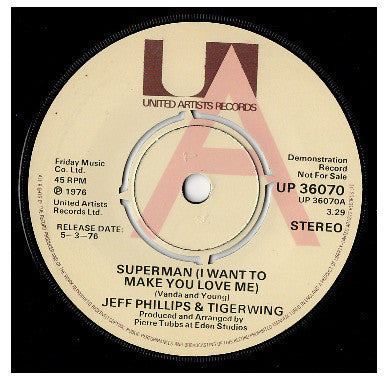 Jeff Phillips (7) & Tigerwing - Superman (I Want To Make You Love Me) / The Other Side (7", Promo)