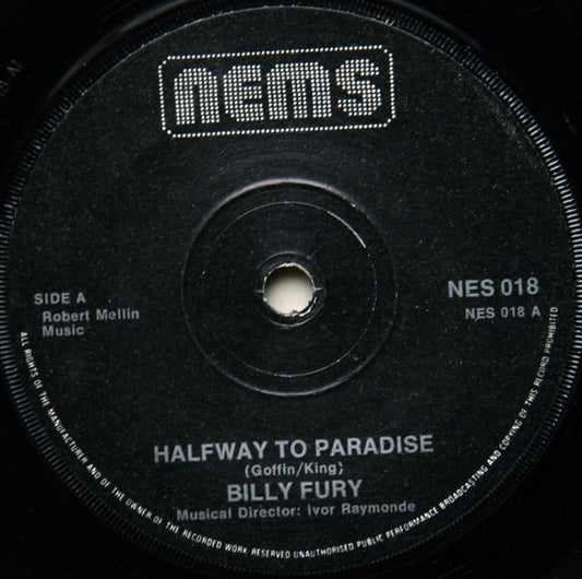 Billy Fury - Halfway To Paradise (7", Single)