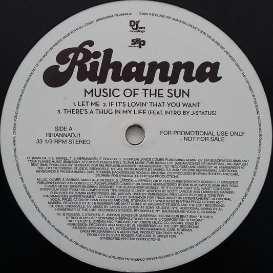 Rihanna - Music Of The Sun (Album Sampler) (12", Promo, Smplr)