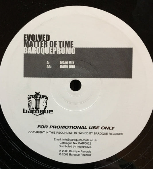 Evolved - Matter Of Time (12", Promo, W/Lbl)