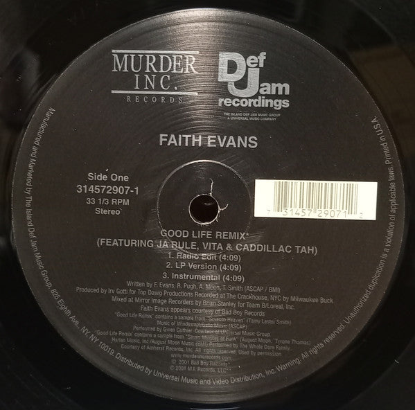 Faith Evans / Ja Rule - Good Life (Remix) / Furious (12")