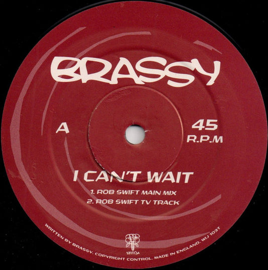 Brassy - I Can't Wait (12", Single)