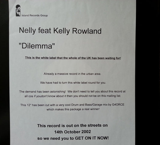Nelly - Dilemma (12", W/Lbl, Sta)
