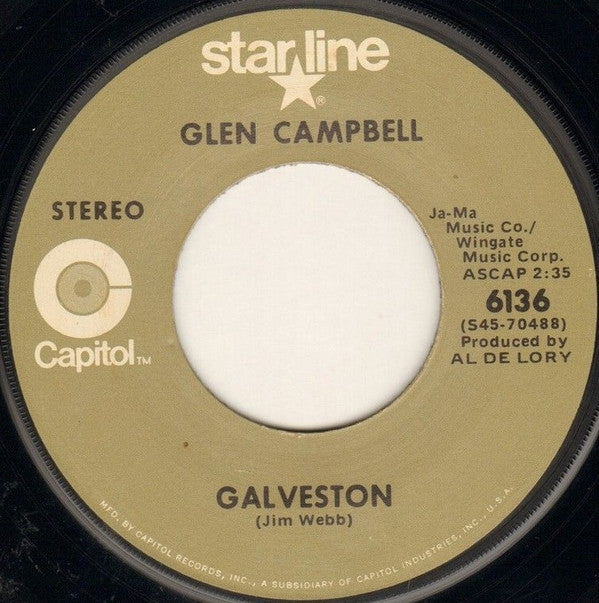 Glen Campbell - Galveston / Where's The Playground Susie (7", Single, RE)