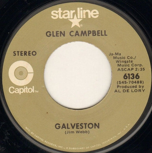 Glen Campbell - Galveston / Where's The Playground Susie (7", Single, RE)