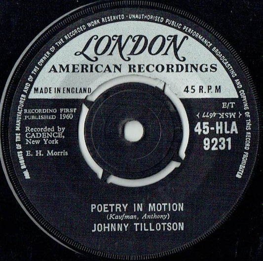 Johnny Tillotson - Poetry In Motion (7", Single)