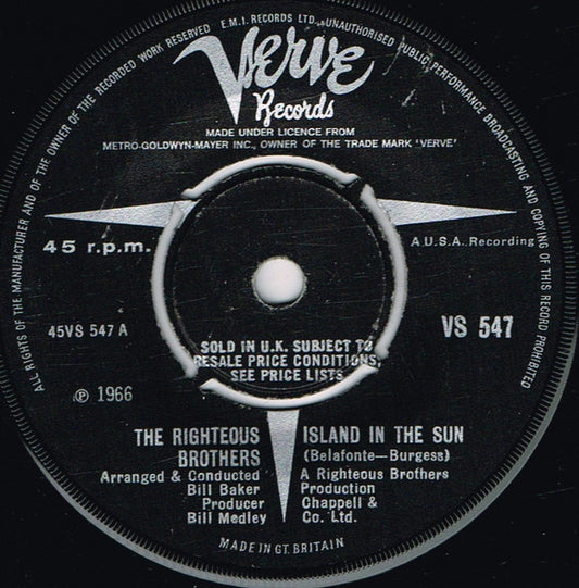 The Righteous Brothers - Island In The Sun (7", Single)