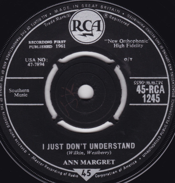 Ann Margret - I Just Don't Understand (7", Single)