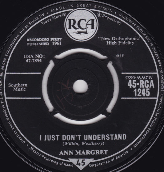 Ann Margret - I Just Don't Understand (7", Single)