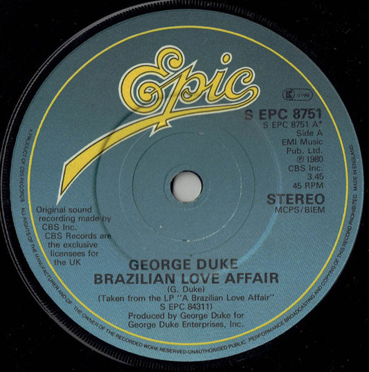 George Duke - Brazilian Love Affair (7", Single)