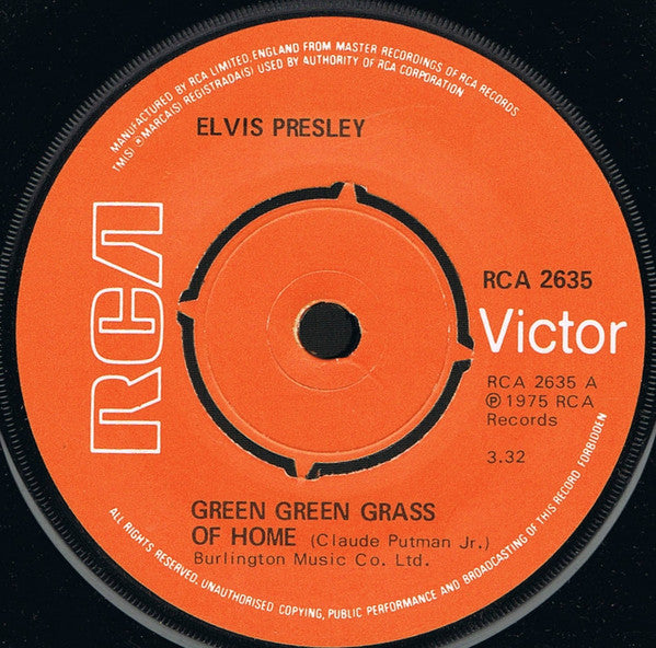 Elvis Presley - Green Green Grass Of Home (7", Single)